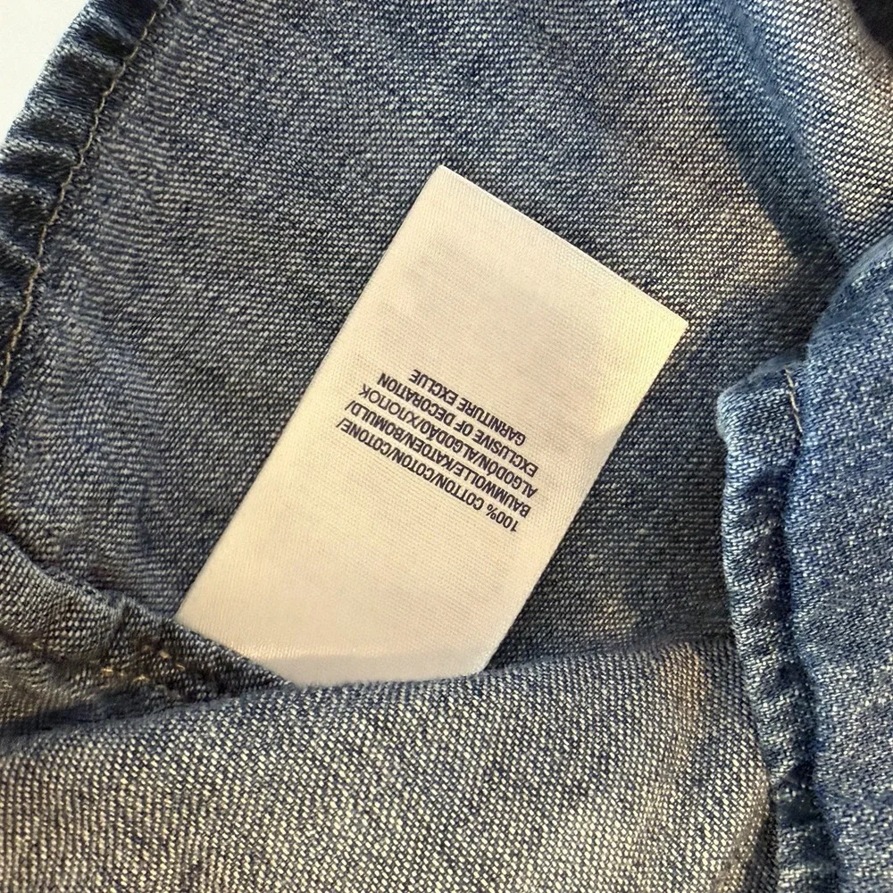 Ralph Lauren Chambray Dress Baby Girls Size 18 Months Heritage Preppy Denim Logo